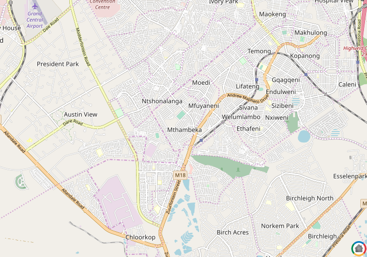 Map location of Umthambeka